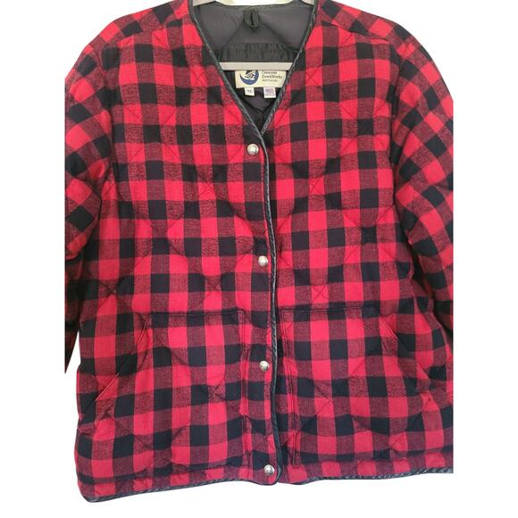 Jenni Kayne x Crescent Down Works Buffalo Check Plaid Flannel Jacket Red Size M - Picture 3 of 10